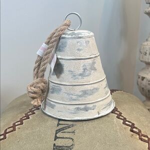 Rustic Metal Bell with Rope Accent